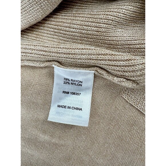 Worthington Petite Womens Long Sleeve Open Front Cardigan Size PXXL Tan NEW - Picture 12 of 13